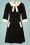 60er Celine Contrast Stripe Kleid in Schwarz