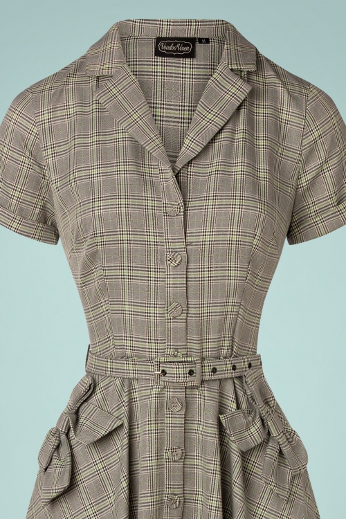 Vixen 40966 Swingdress Plaid Grey Bows 01042022 002V