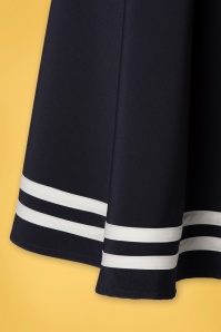 Vixen - 50s Nautical Strap Swing Skirt in Navy 5
