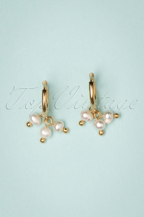 Day&Eve by Go Dutch Label - 50s Pearly Earrings in Gold