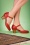 60s Focus Leather Mary Jane Pumps in Scarlet Red