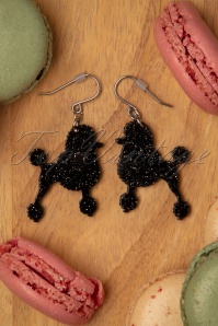 Erstwilder - Poodle Glitter Earrings in Black