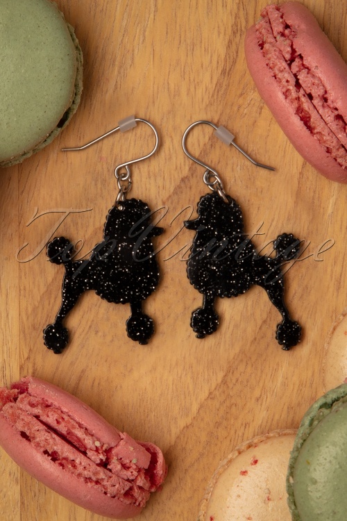 Erstwilder - Poodle Glitter Earrings in Black