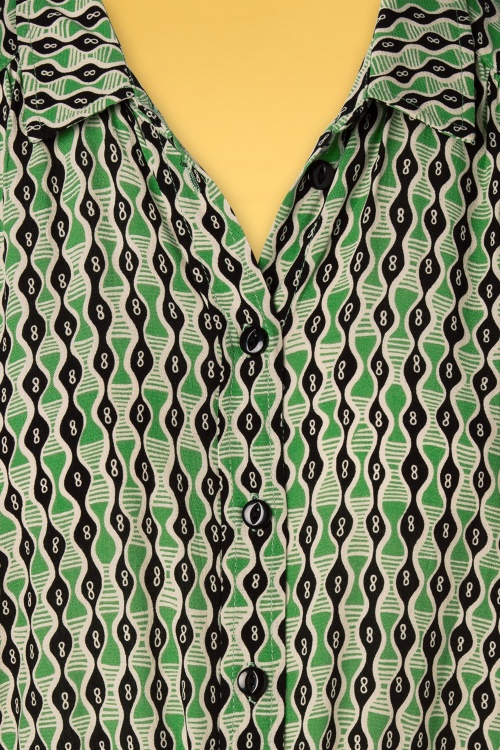 King Louie - 70s Olive Bowling Midi Dress in Peapod Green 4
