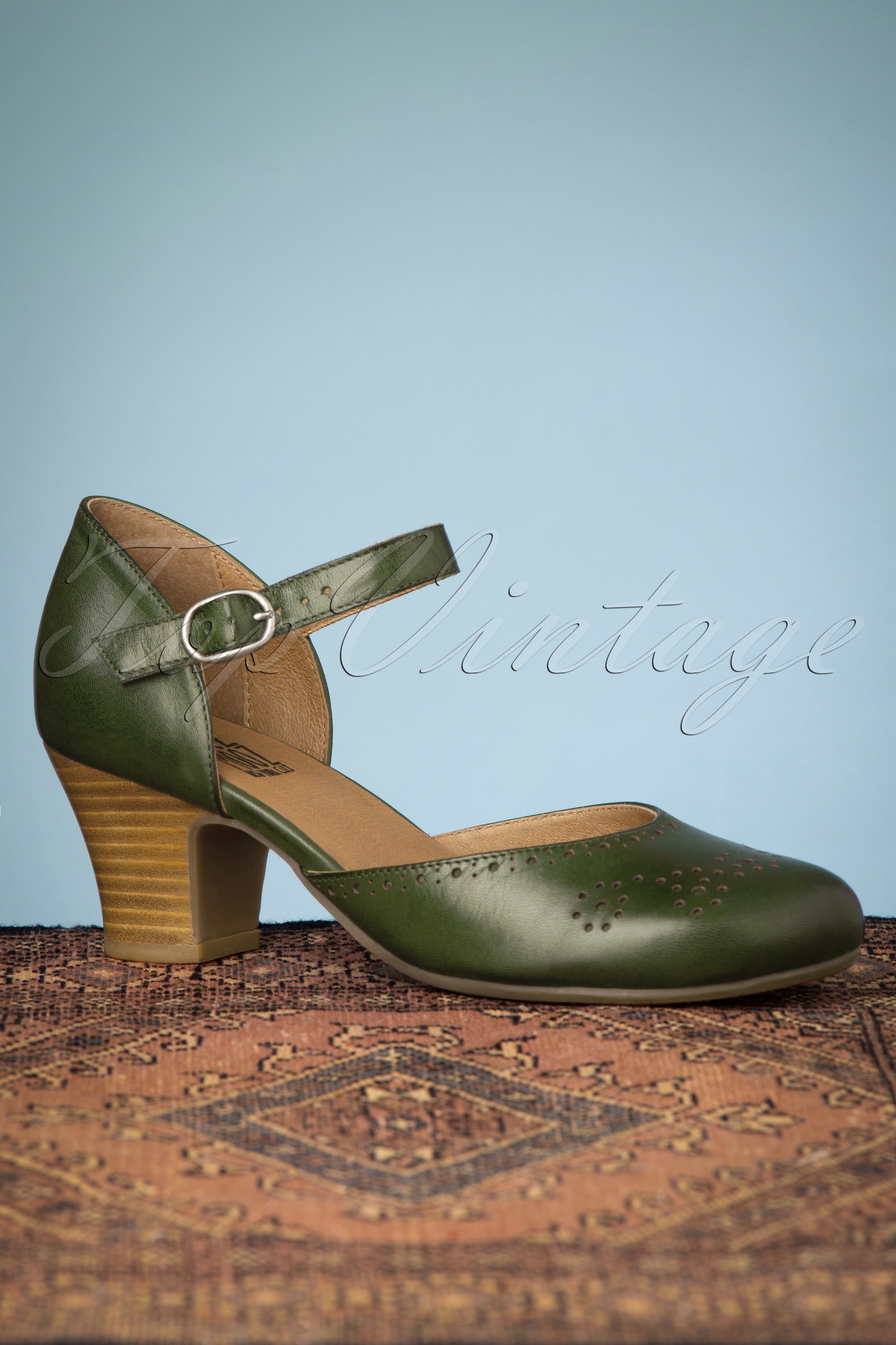 Miz Mooz - Focus lederen Mary Jane Pumps in Kiwi Groen 2