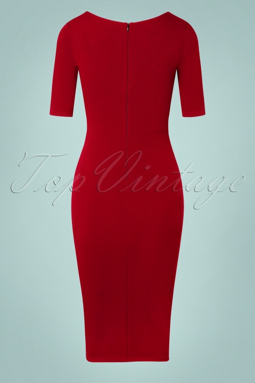 Vintage Chic for Topvintage - Selene Pencil Jurk in Rood 2