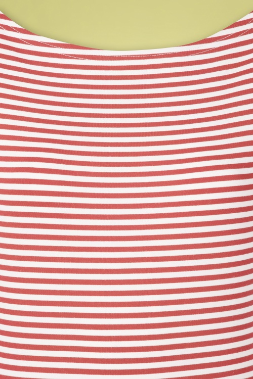 Banned Retro - Szizzle Stripe Top in Pfirsichrosa 3