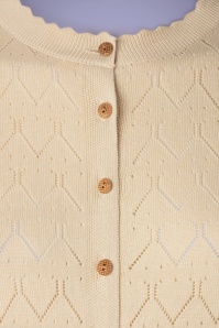 Banned Retro - 50s Summer Scallop Cardigan in Off White 3