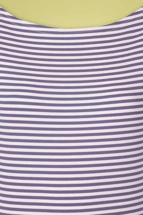 Banned Retro - 50s Szizzle Stripe Top in Lavender Purple 3