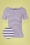50s Szizzle Stripe Top in Lavendel Paars
