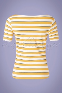 Banned Retro - 50s Kate Stripe Top in Yellow 2
