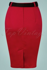 Banned Retro - 50s Rosana Pencil Skirt in Red 2