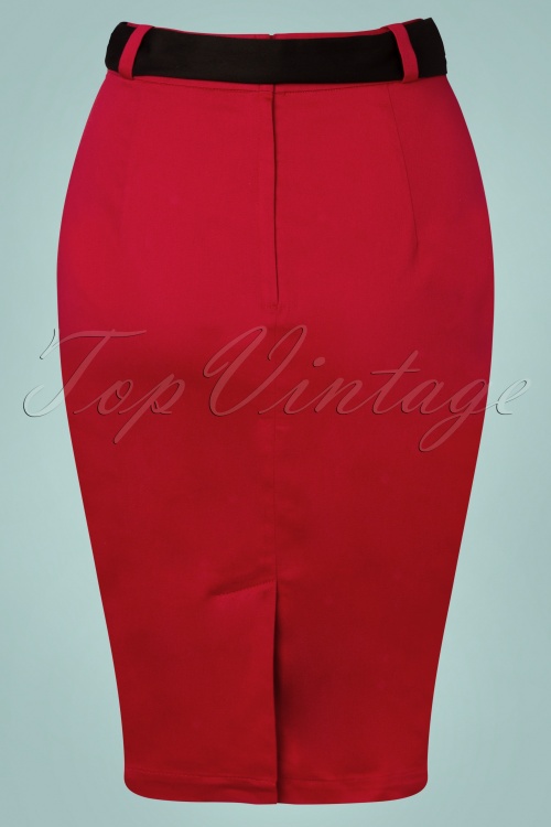 Banned Retro - 50s Rosana Pencil Skirt in Red 2