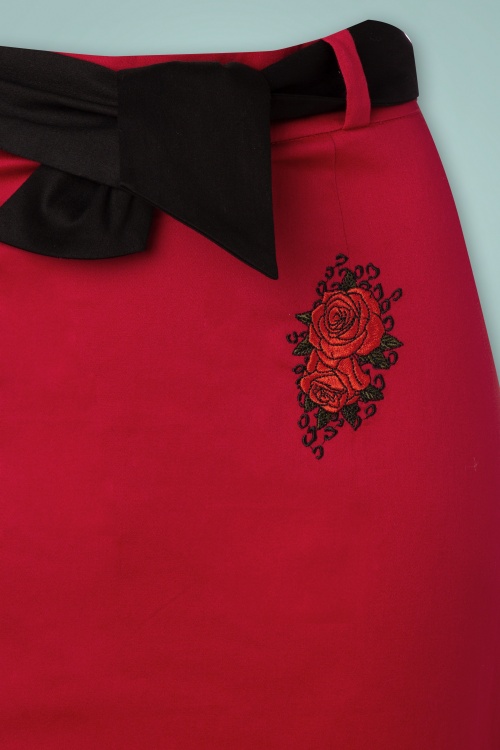 Banned Retro - 50s Rosana Pencil Skirt in Red 3