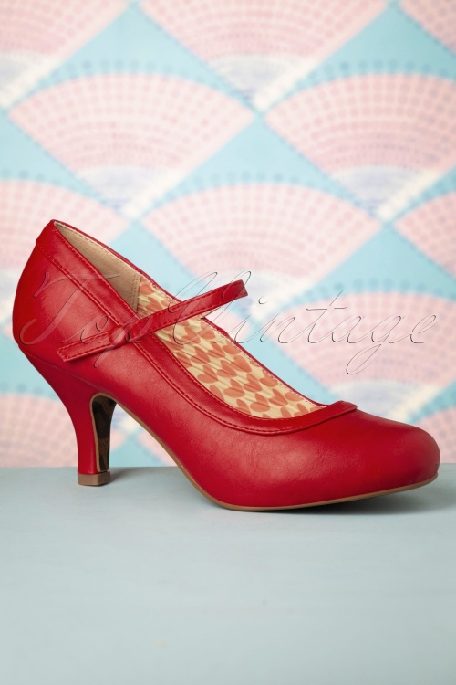 Bettie Page Shoes - Bettie Pumps Années 50 en Rouge 3
