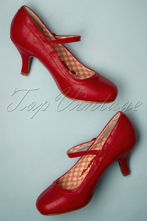 Bettie Page Shoes - Bettie-pumps in rood 4