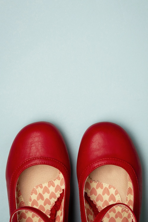 Bettie Page Shoes - Bettie Pumps Années 50 en Rouge 2