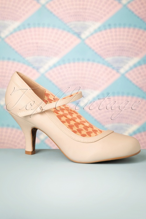 Bettie Page Shoes - 50er Jahre Bettie Pumps in Latte 3