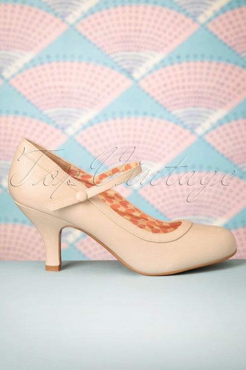 Bettie Page Shoes - 50er Jahre Bettie Pumps in Latte