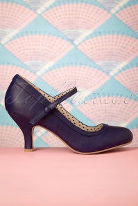 Bettie Page Shoes - Bettie Pumps Années 50 en Bleu Marine 3
