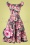 Robe Corolle Encolure Bardot Flower Show Années 50 en Rose