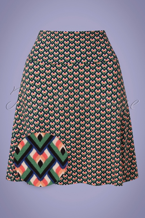 King louie 40056 Border Skirt Naranja Neptune Green 081221 004Z