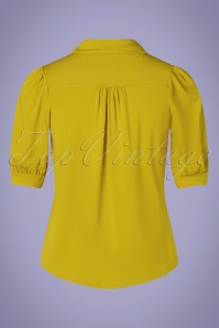 King Louie - 60s Carina Ecovero Light Blouse in Spring Yellow 3
