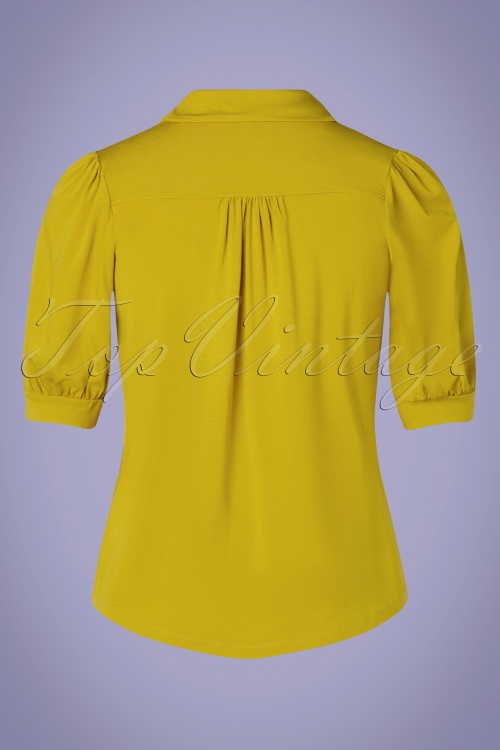 King Louie - 60s Carina Ecovero Light Blouse in Spring Yellow 3