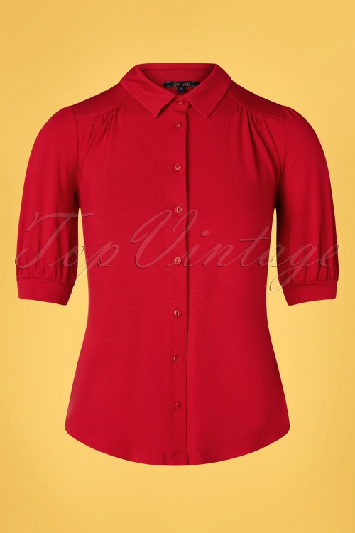 King Louie - Carina Ecovero lichte blouse in jalapeno rood 2