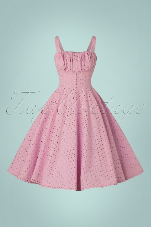 Timeless - 50s Valerie Swing Dress in Lilac Pink 3