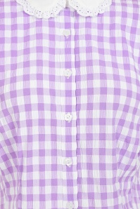 Bunny - 50s BB Gingham Blouse in Lavender and Ivory 4