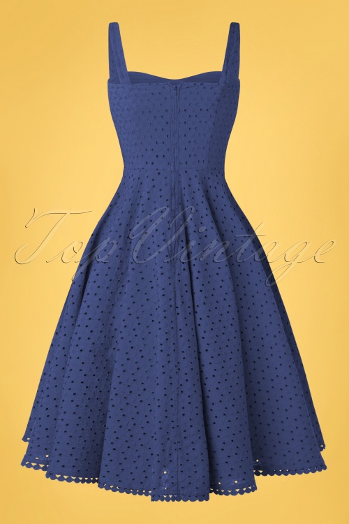 Timeless - 50s Valerie Swing Dress in Royal Blue 6