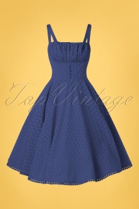 Timeless - 50s Valerie Swing Dress in Royal Blue 3