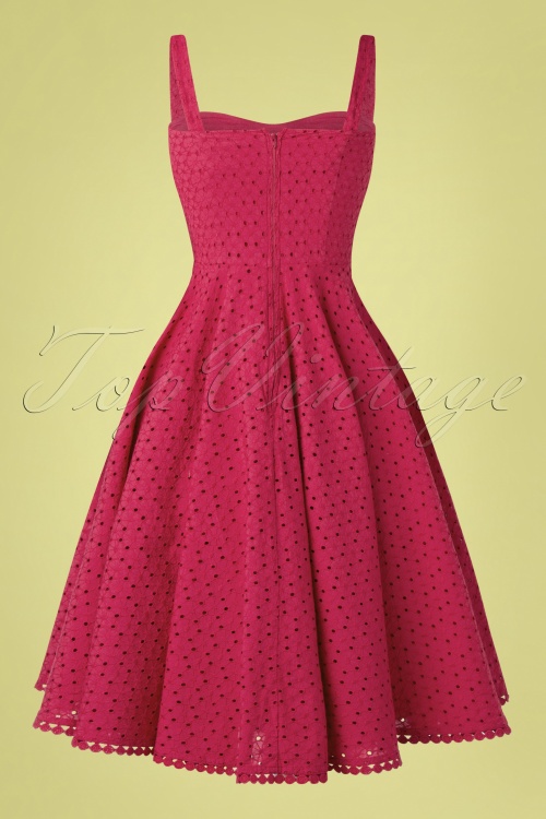 Timeless - 50s Valerie Swing Dress in Cerise Pink 7