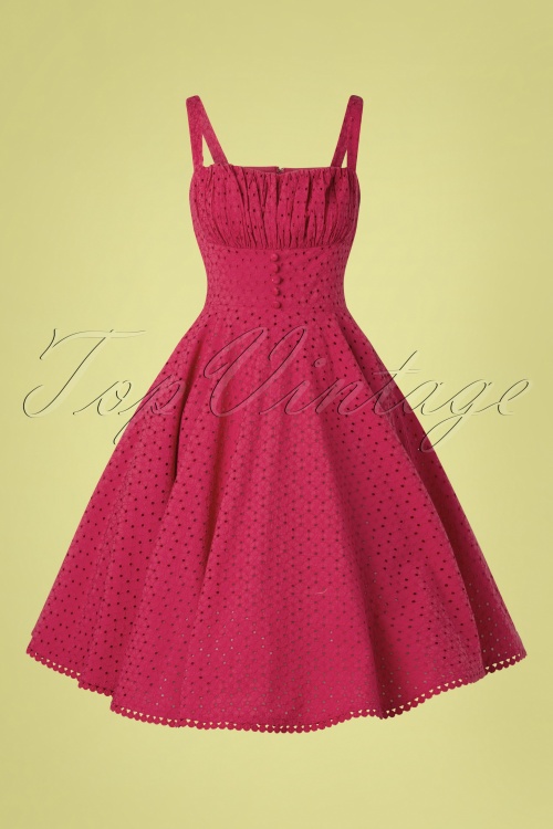 Timeless - 50s Valerie Swing Dress in Cerise Pink 4