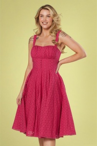Timeless - 50s Valerie Swing Dress in Cerise Pink