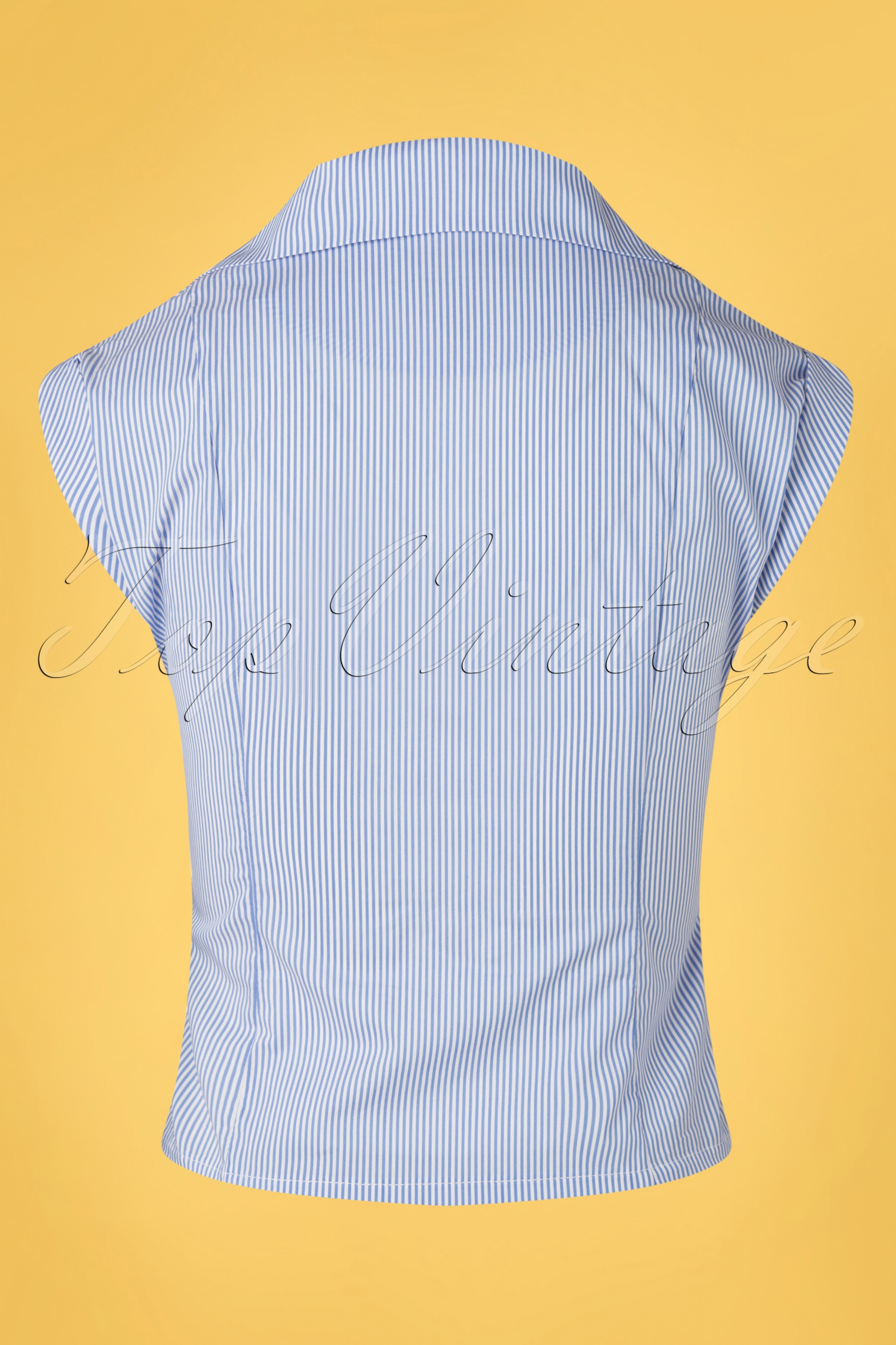 Banned Retro - Willow Stripes Blouse in Blauw en Wit 2