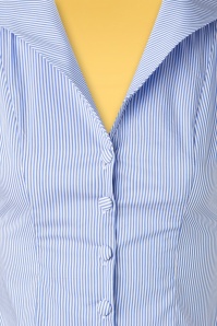 Banned Retro - Willow Stripes Bluse in Blau und Weiß 3