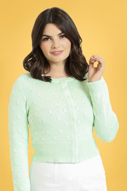 Bunny - 50s Mallow Cardigan in Mint