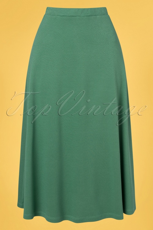 King Louie - 60s Juno Milano Crepe Skirt in Smoke Green 2