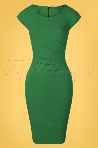 Vintage Chic for Topvintage - 50s Serenity Pencil Dress in Emerald Green 2