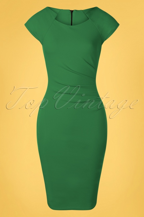 Vintage Chic for Topvintage - Serenity Bleistiftkleid in Smaragdgrün 2