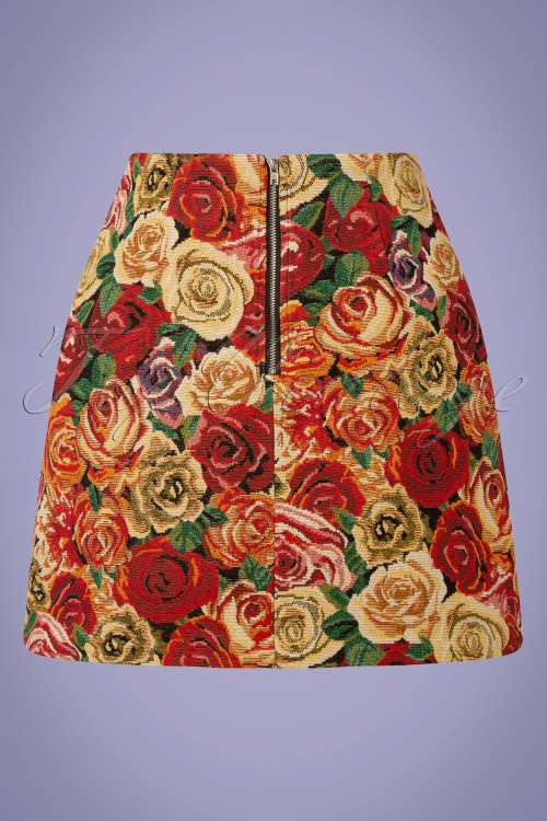 Louche - 70s Aubin Roses Jacquard Skirt in Multi 3