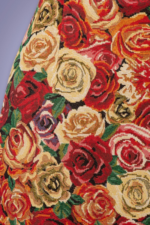 Louche - 70s Aubin Roses Jacquard Skirt in Multi 4