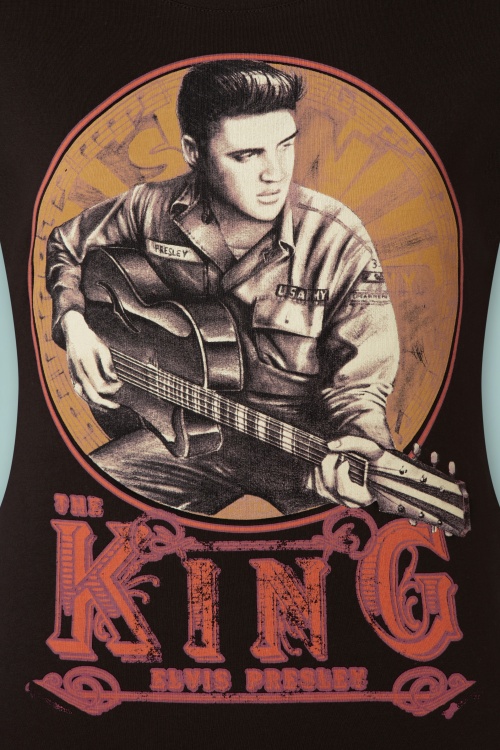 Rumble59 - T-Shirt Young Elvis Presley Années 50 en Noir 2