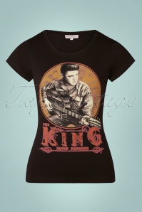 Rumble59 - T-Shirt Young Elvis Presley Années 50 en Noir