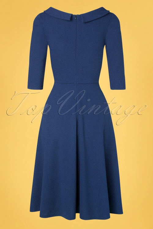 Vintage Chic for Topvintage - Beverly Swing Kleid in Königsblau 3