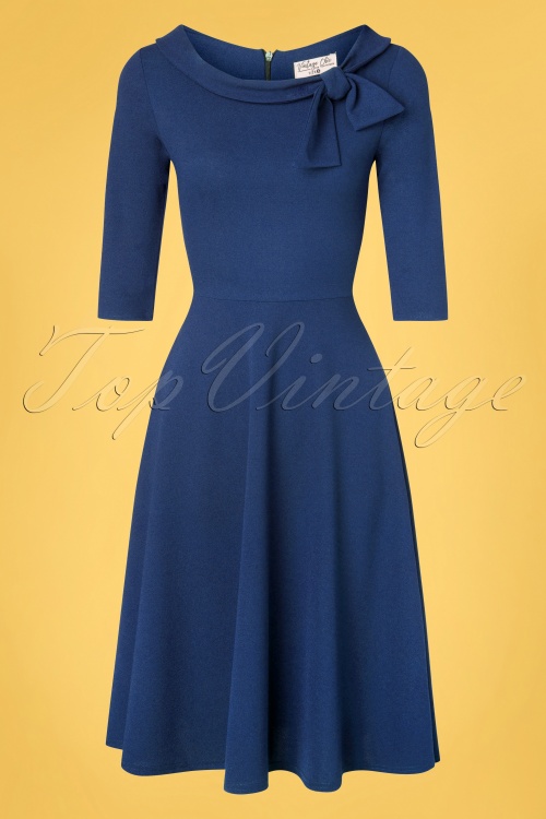 Vintage Chic for Topvintage - Beverly Swing Kleid in Königsblau 2