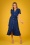 60er Olive Sandy Midi Kleid in Midnight