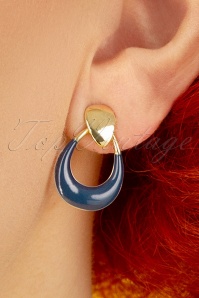 Day&Eve by Go Dutch Label - 50s Sienna Stud Earrings in Gold and Blue